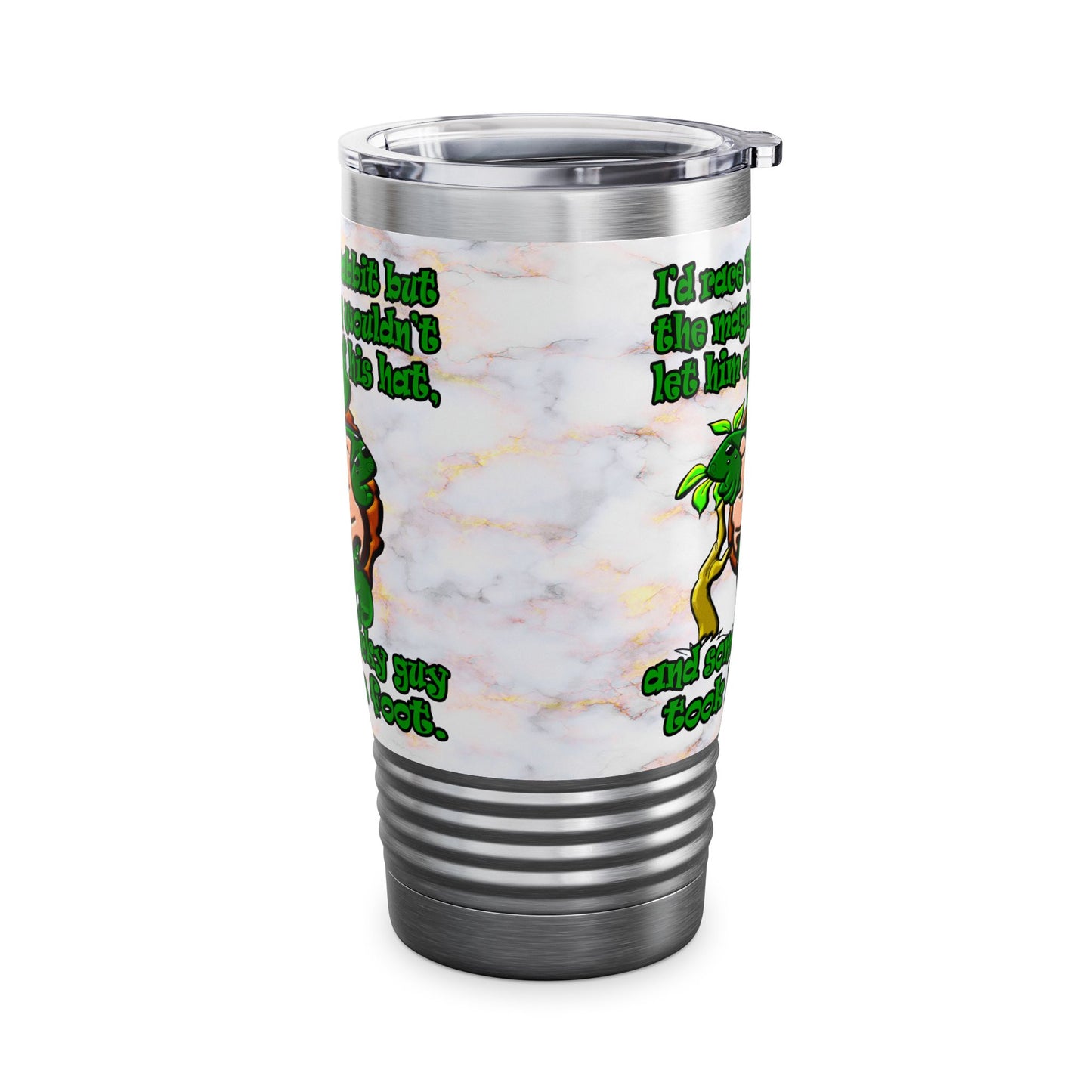 turtle race - Ringneck Tumbler, 20oz (white marble)