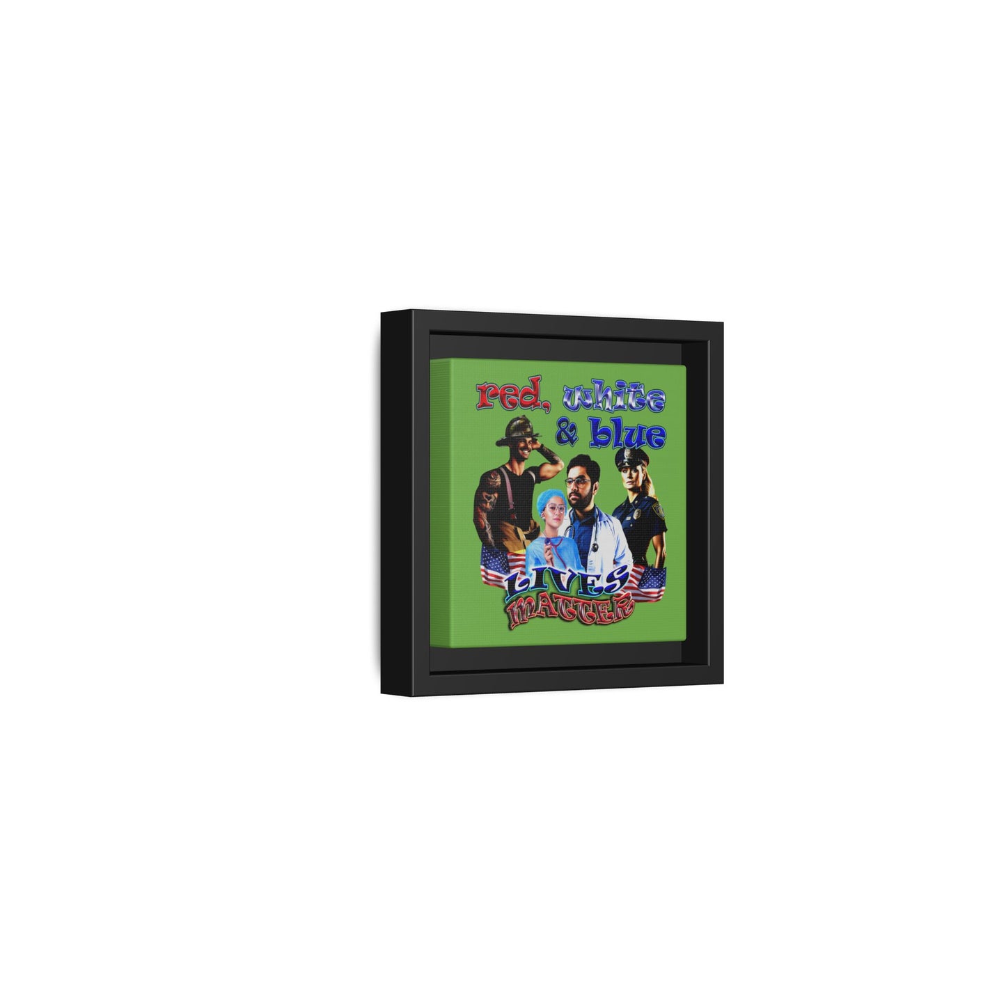 rw&b lives matter - framed canvas art (green)