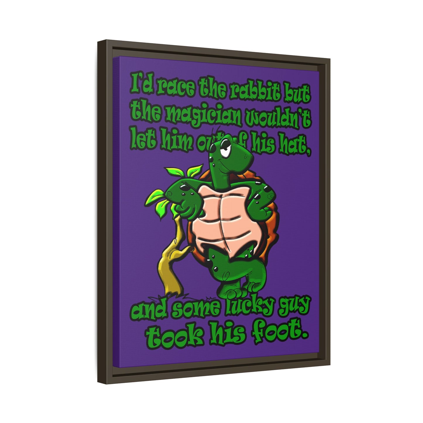 turtle race - framed canvas art (purple)