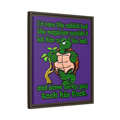 turtle race - framed canvas art (purple)