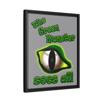 green monster - framed canvas art (grey)