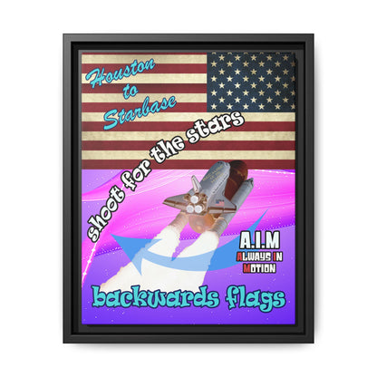 shoot for the stars - framed canvas art (purple-pink wave)