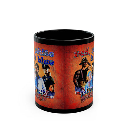 rw&b lives matter - Black Mug (burnt orange)