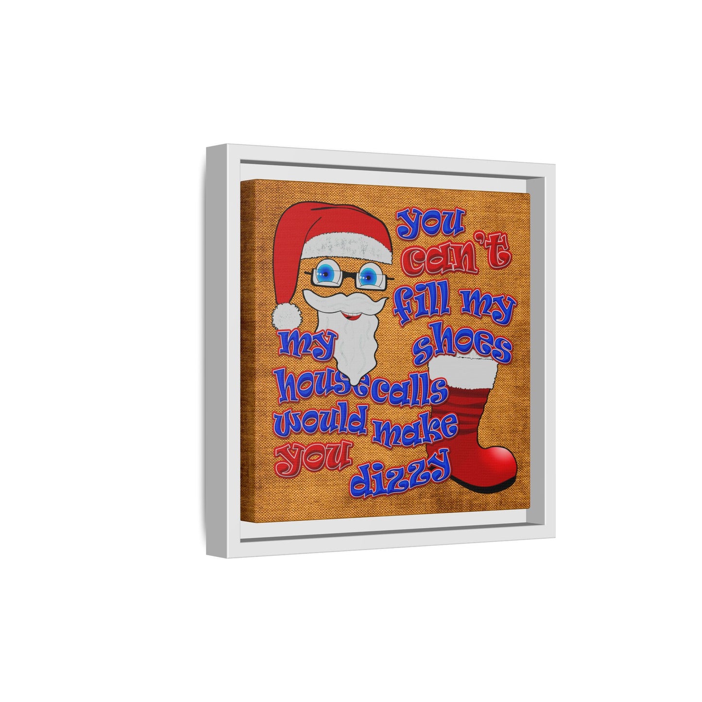 santa's shoes - framed canvas art (brown papyrus)