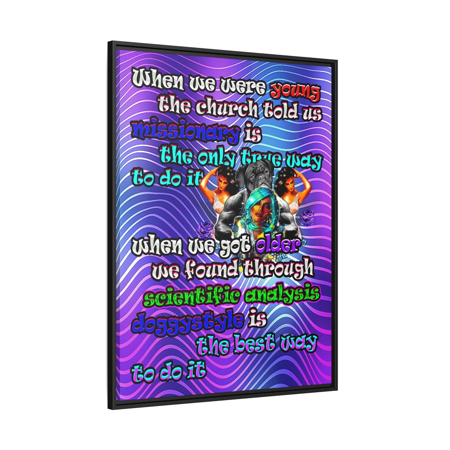 doggystyle - framed canvas art (purple wave)