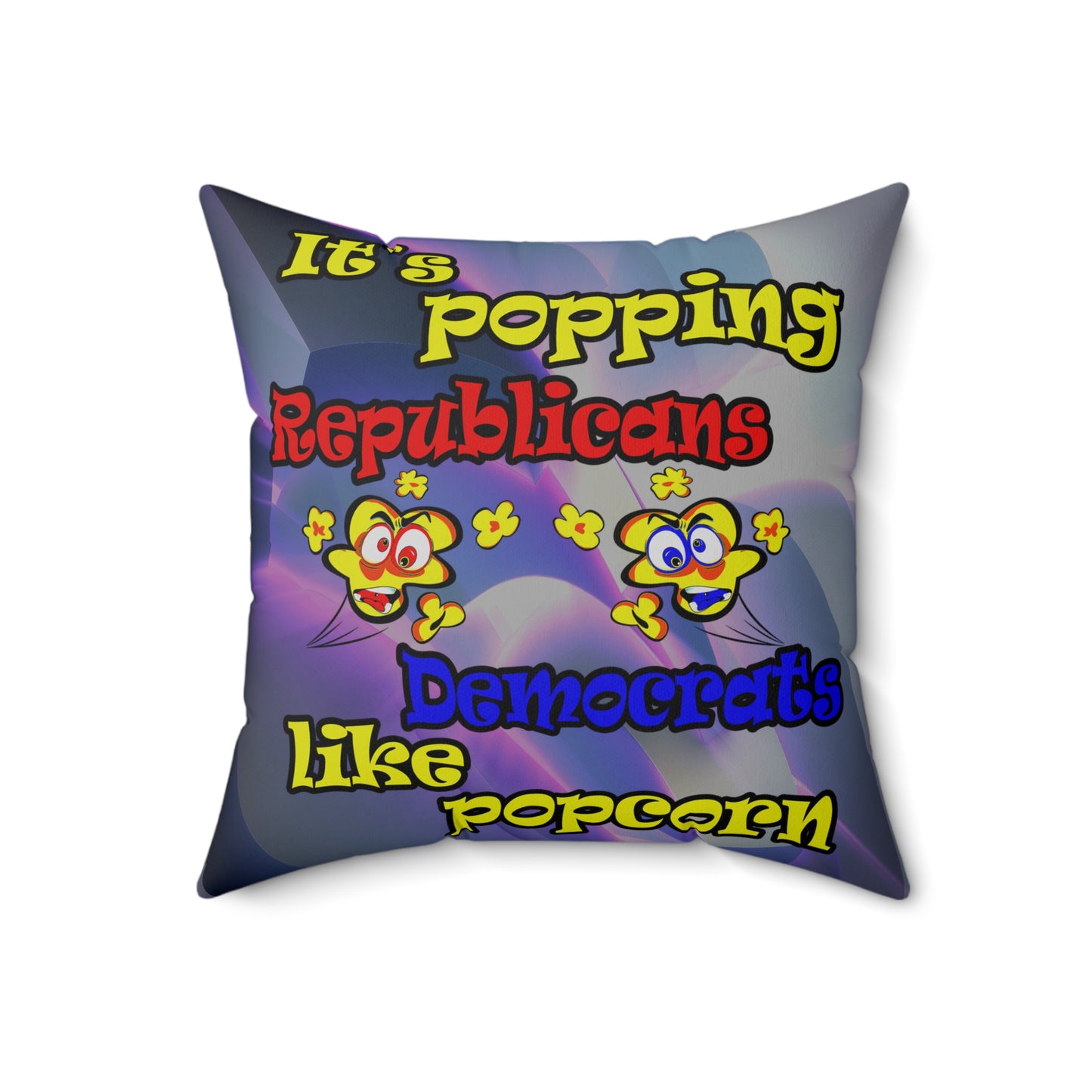 popping like popcorn - Spun Polyester Square Pillow - (grey-pink wave)