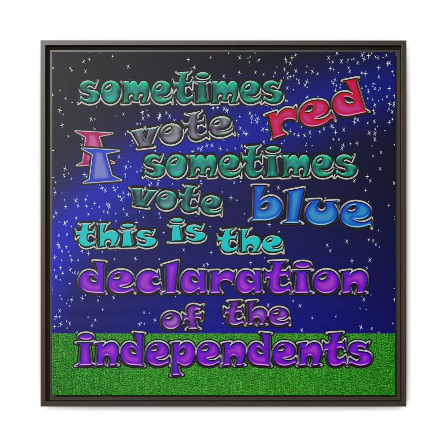 declaration of the independents - framed canvas art ('snoops' background)
