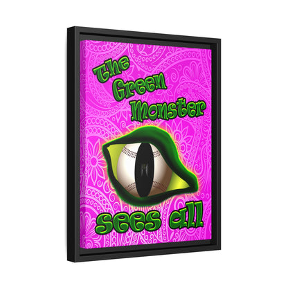 green monster - framed canvas art (pink swirl)