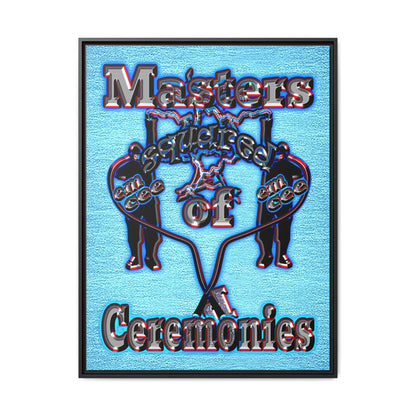 em cee squared - framed canvas art (faded blue)