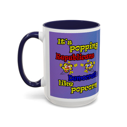 popping like popcorn - Accent Mug (light blue-purple wave)