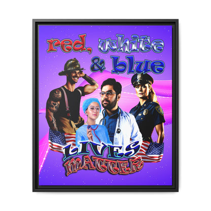 rw&b lives matter - framed canvas art (purple-pink wave)