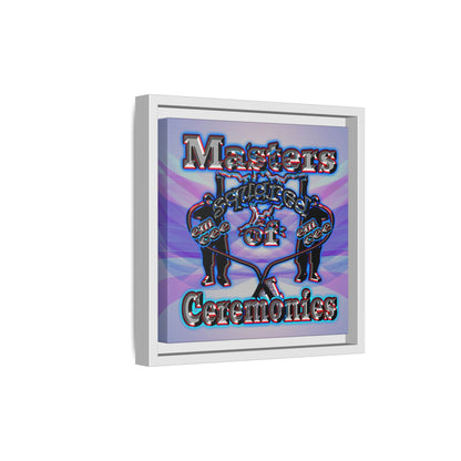em cee squared - framed canvas art (light blue-pink wave)