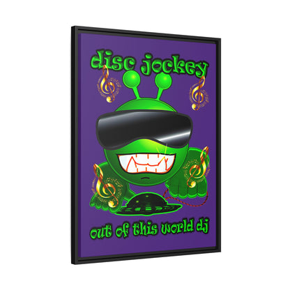 disc jockey - framed canvas art (purple)