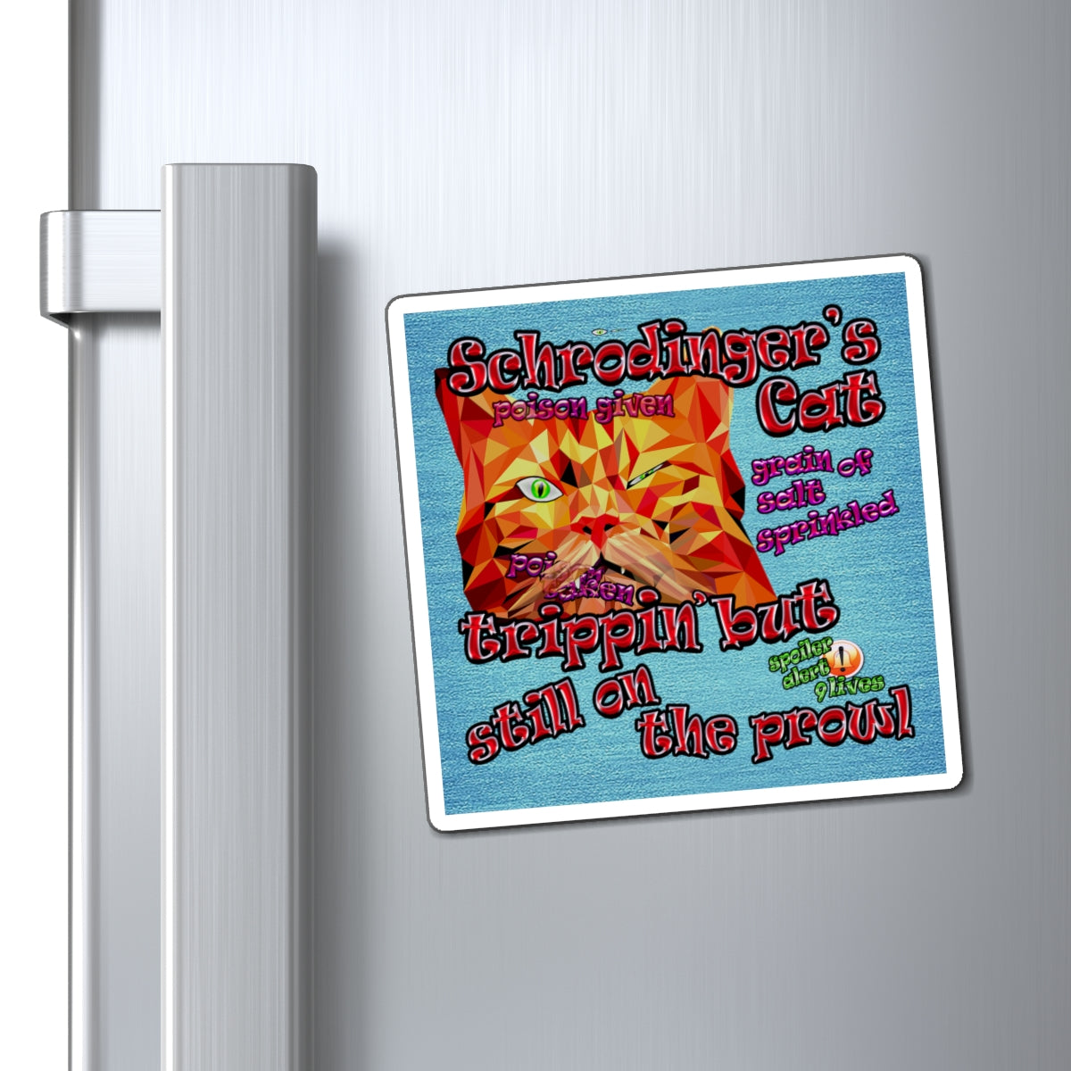 schrodinger's cat - Magnets - (faded blue)
