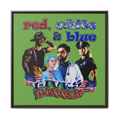 rw&b lives matter - framed canvas art (green)