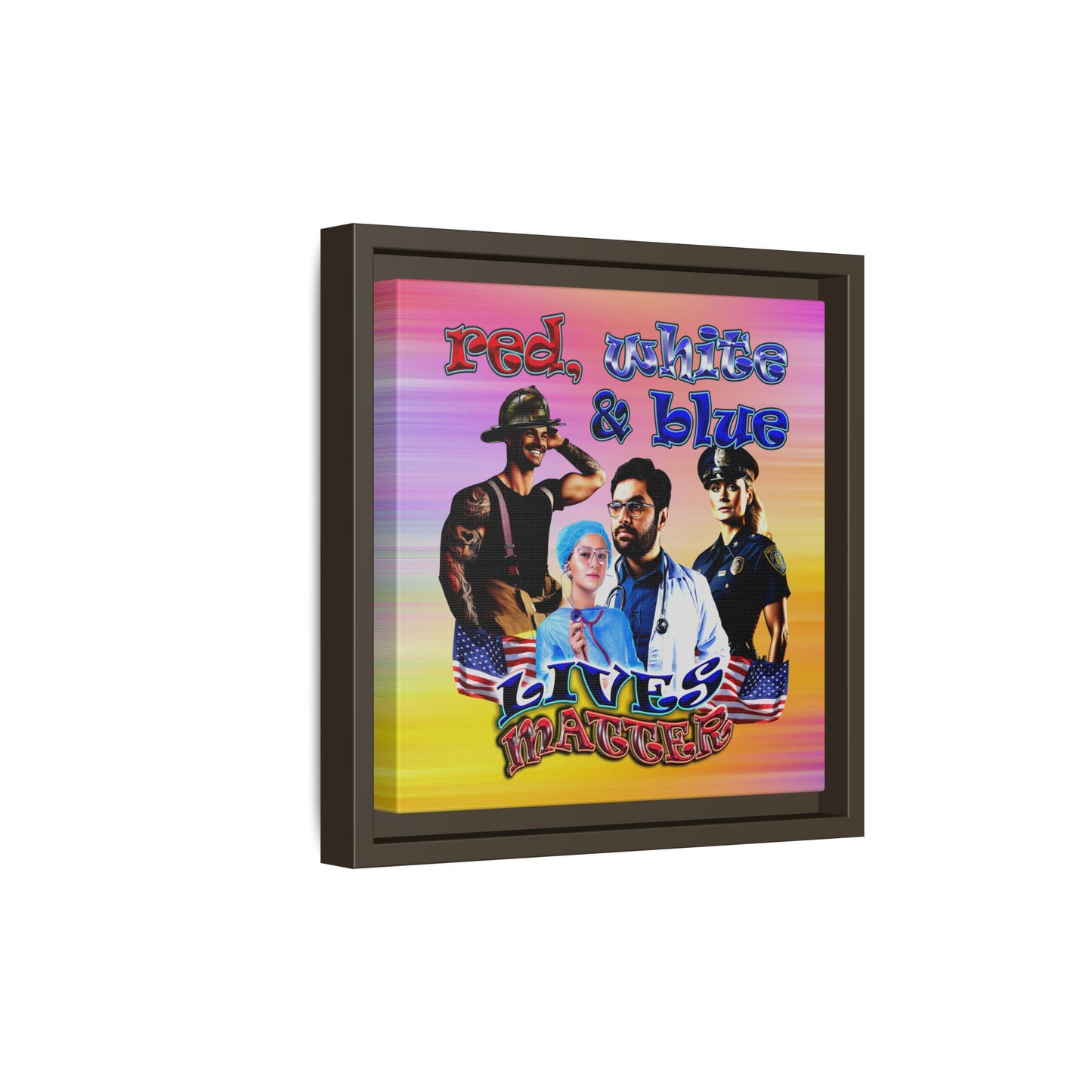 rw&b lives matter - framed canvas art (color blur)