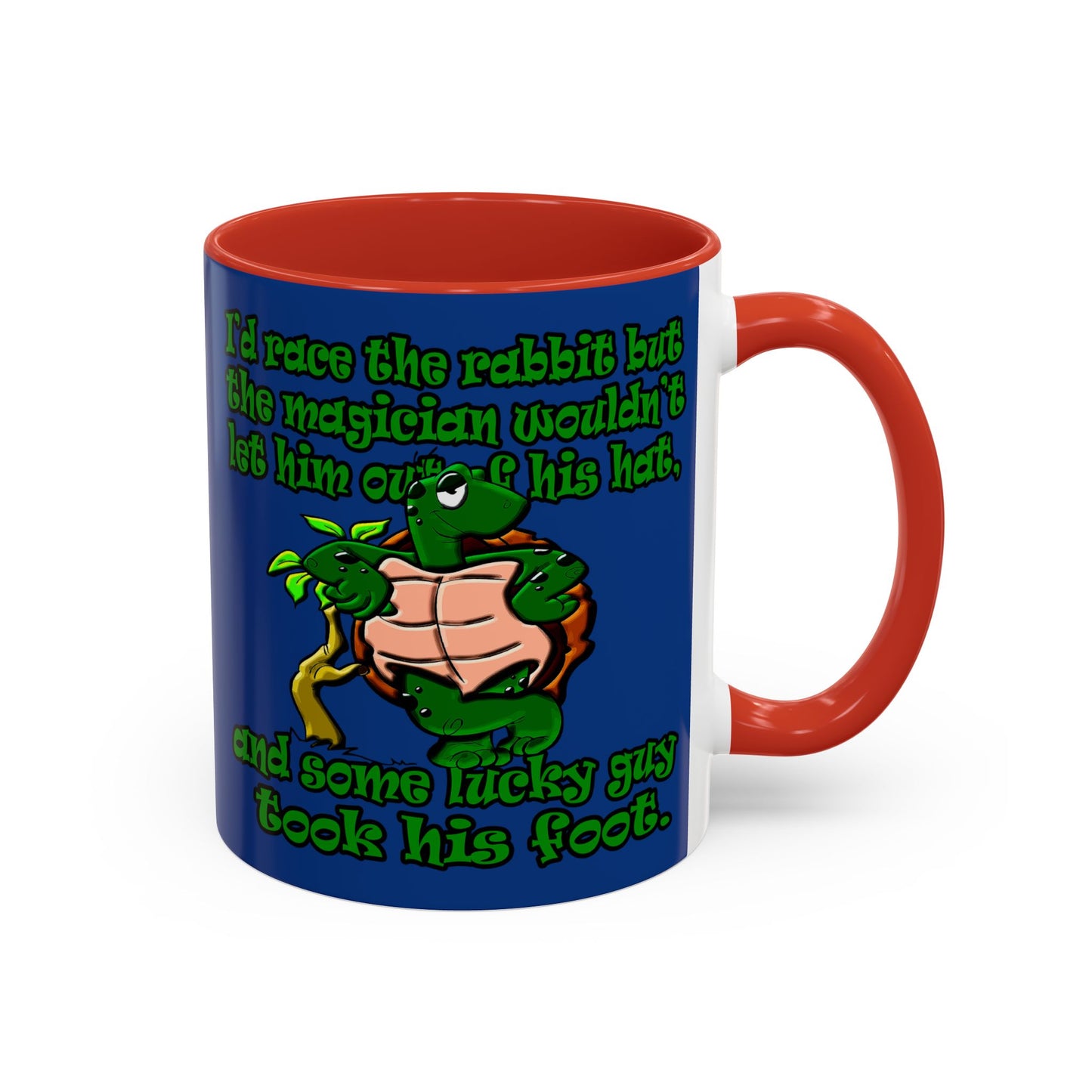 turtle race - Accent Mug (dark blue)