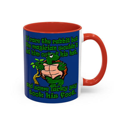 turtle race - Accent Mug (dark blue)