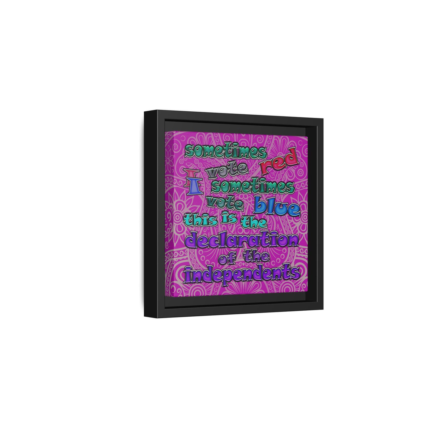 declaration of the independents - framed canvas art (pink swirl)