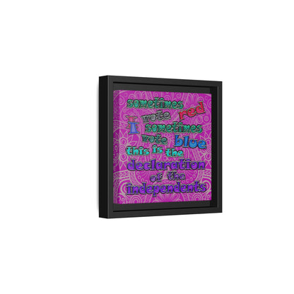 declaration of the independents - framed canvas art (pink swirl)