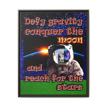 defy conquer reach - framed canvas art ('snoops' background)