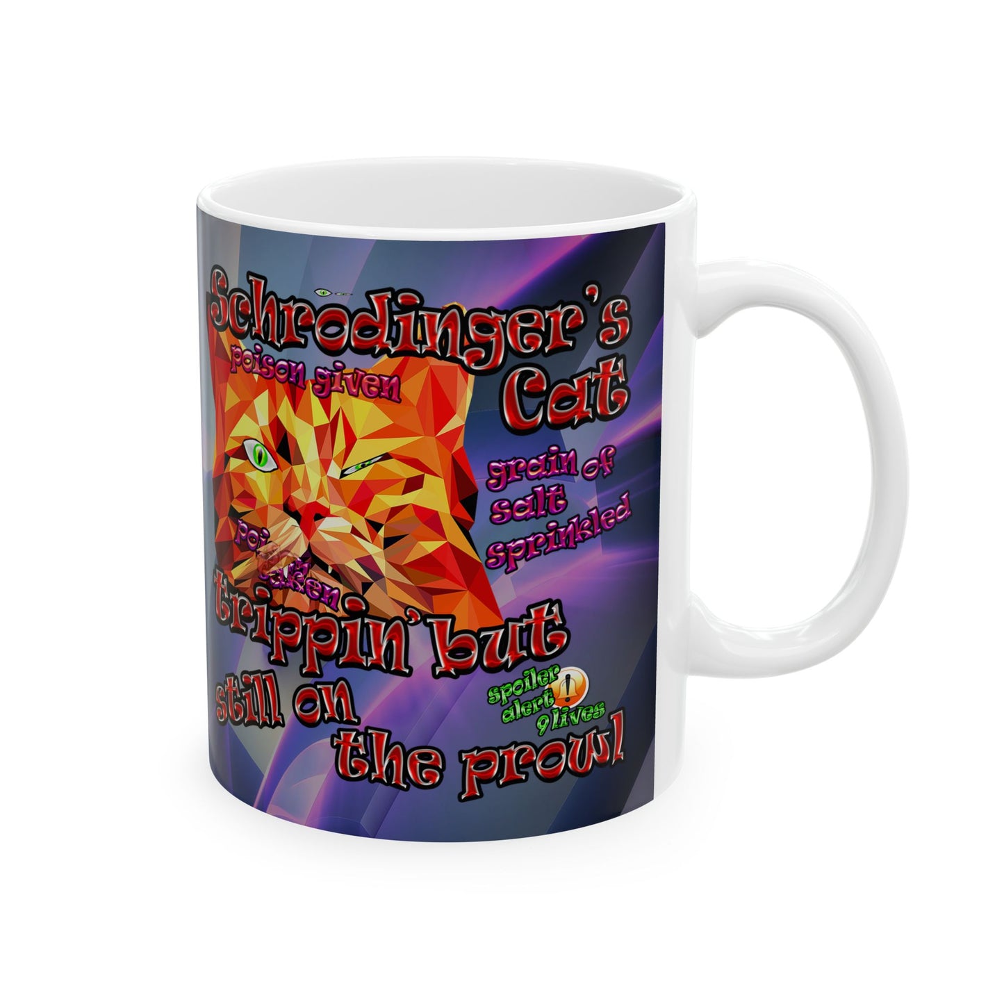 schrodinger's cat - White Mug (grey-pink wave)