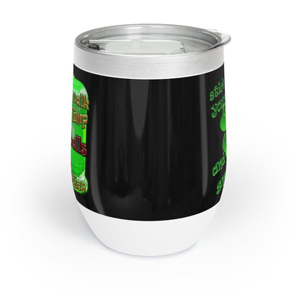 celtics logo - Chill Wine Tumbler (black)