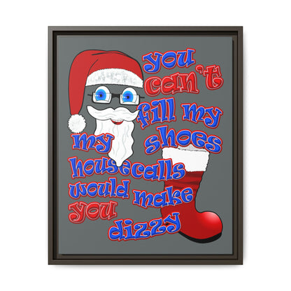 santa's shoes - framed canvas art (dark grey)