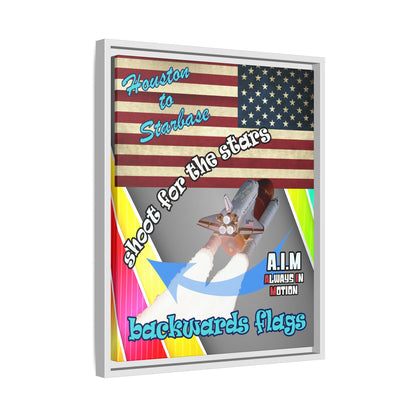 shoot for the stars - framed canvas art (rainbow split)