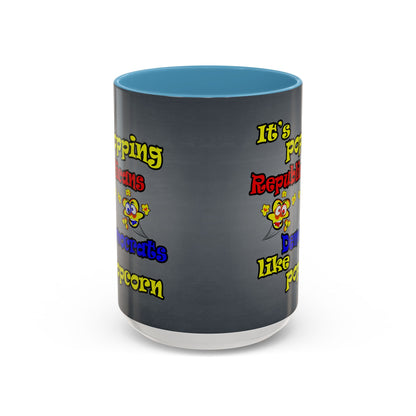 popping like popcorn - Accent Mug (grey-light grey)