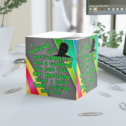 noticed you noticing - note cube (rainbow split)
