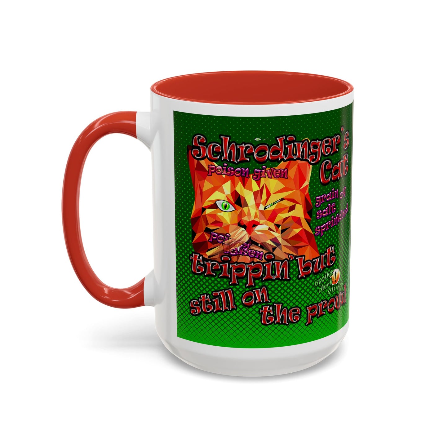 schrodinger's cat - Accent Mug (logo green)