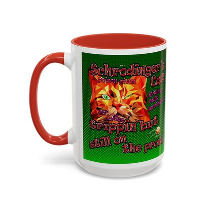 schrodinger's cat - Accent Mug (logo green)