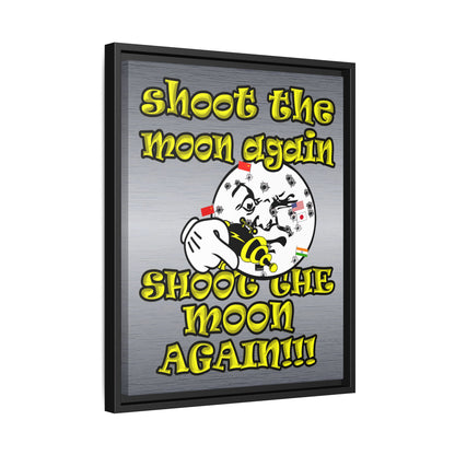 shoot the moon again - framed canvas art (brushed nickel)