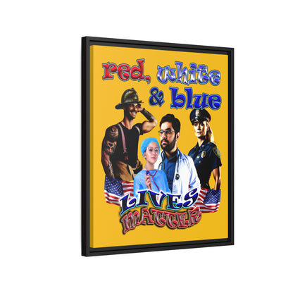 rw&b lives matter - framed canvas art (yellow)
