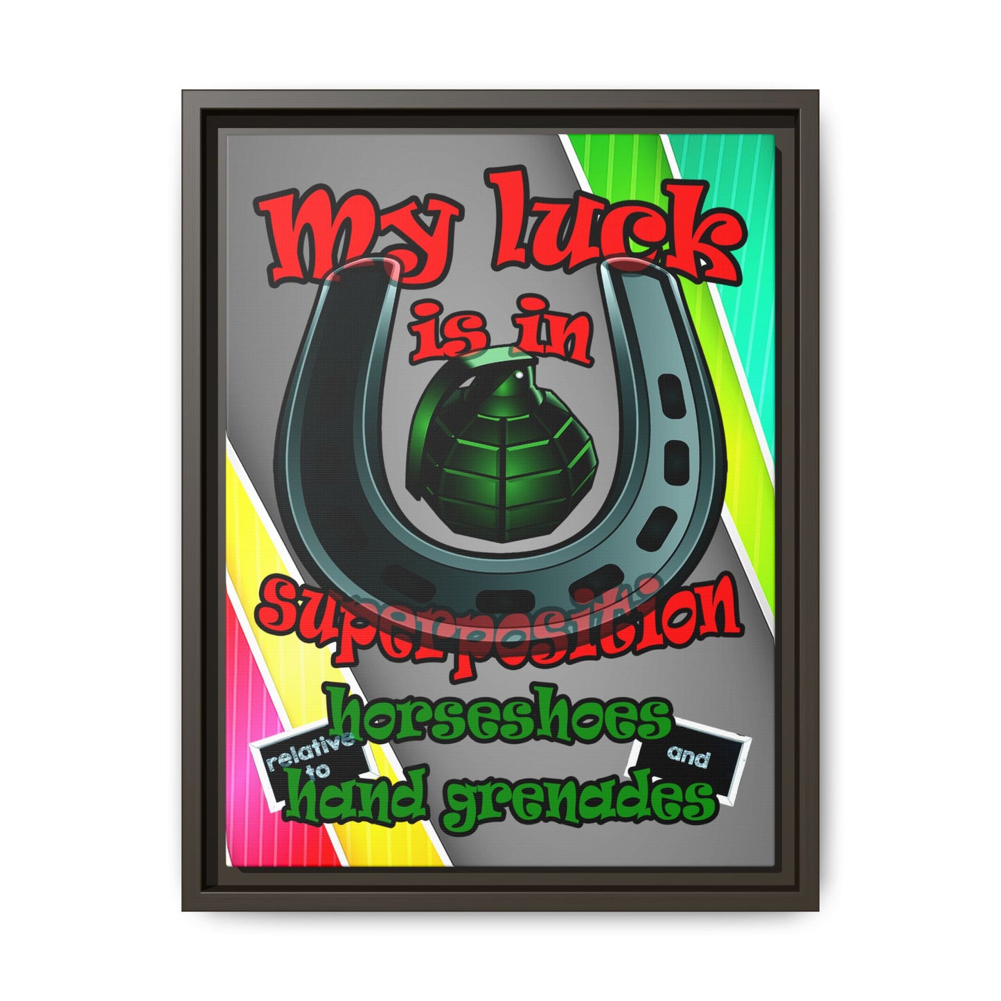 my luck - framed canvas art (rainbow split)