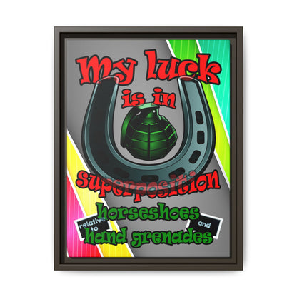 my luck - framed canvas art (rainbow split)