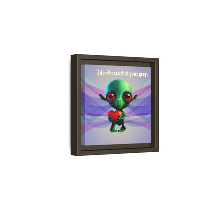 I don't care that your grey - framed canvas art (light blue-pink wave)