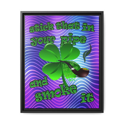 stick that in your pipe and smoke it - framed canvas art (purple wave)
