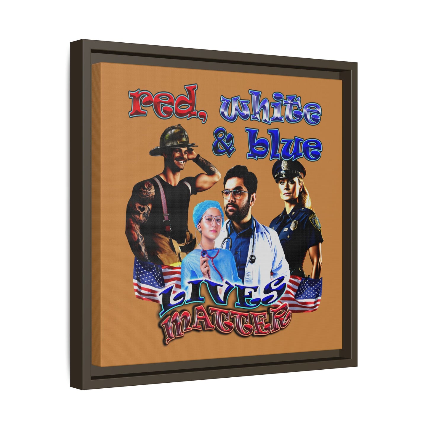 rw&b lives matter - framed canvas art (light brown)
