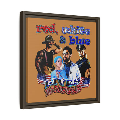 rw&b lives matter - framed canvas art (light brown)