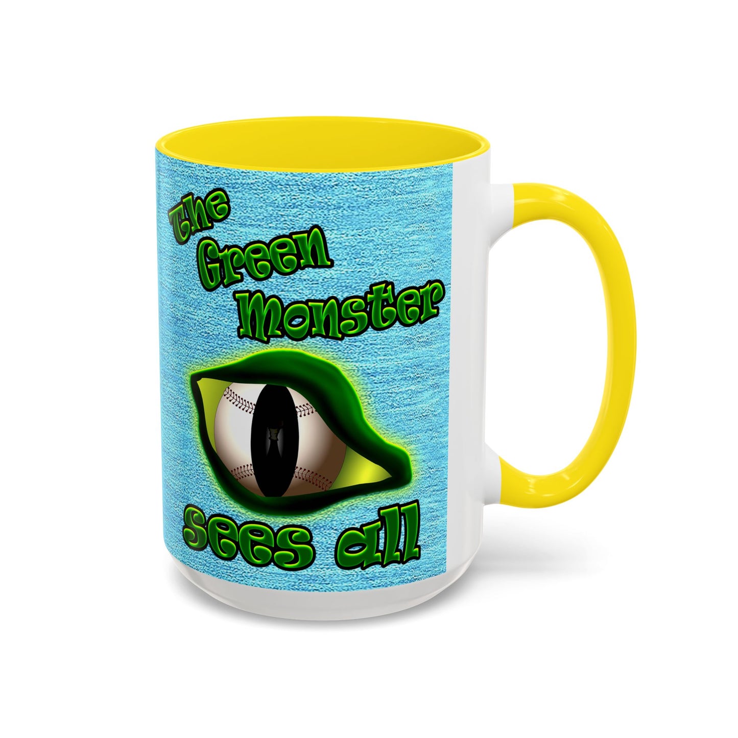 green monster - Accent Mug (faded blue)