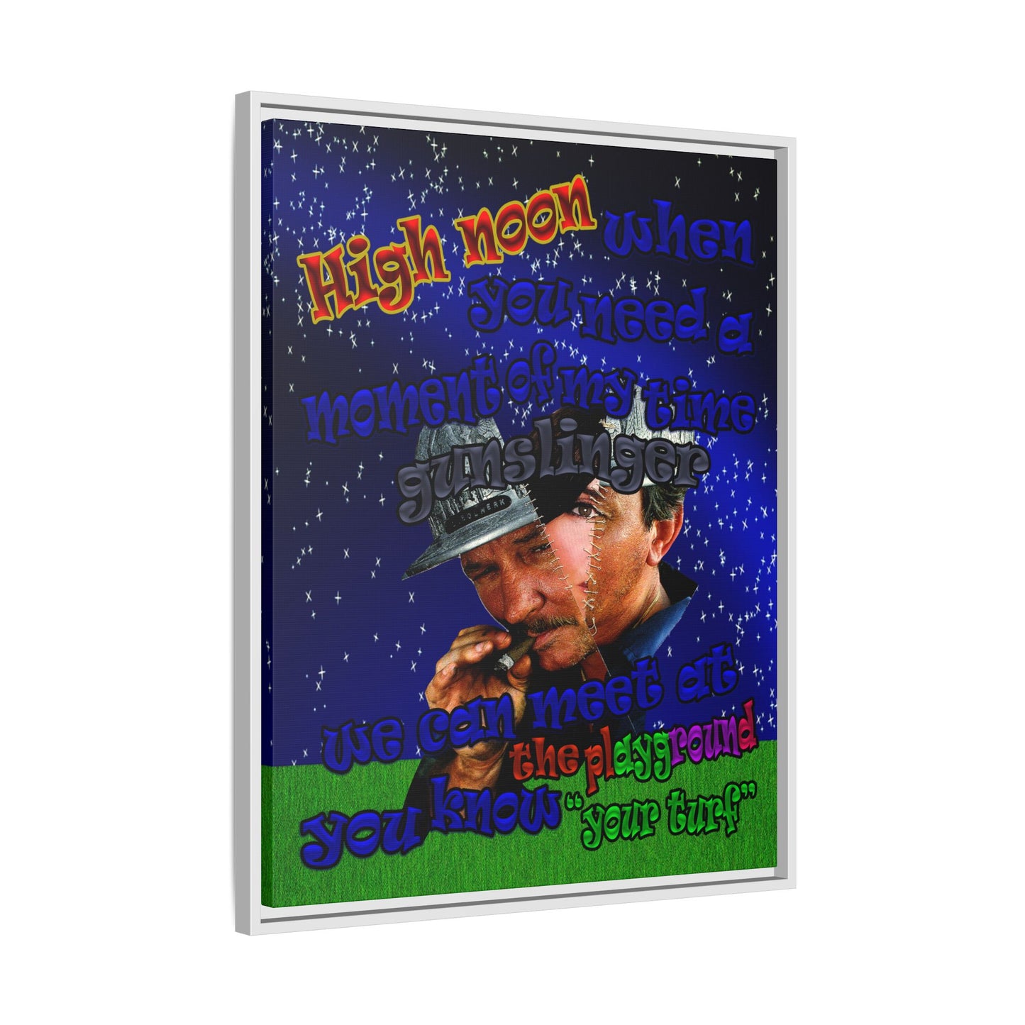 high noon - framed canvas art ('snoops' background)