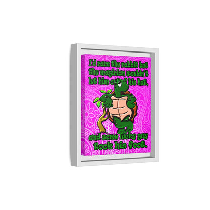 turtle race - framed canvas art (pink swirl)
