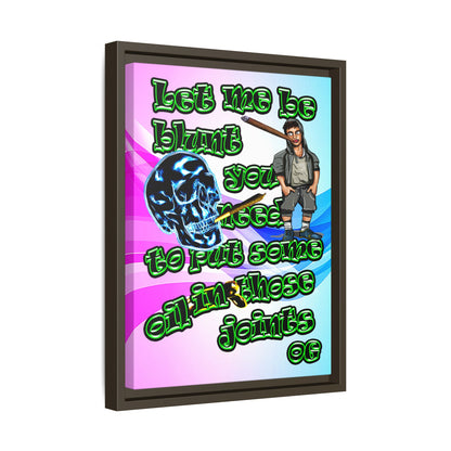 og - framed canvas art (light blue-pink wave)