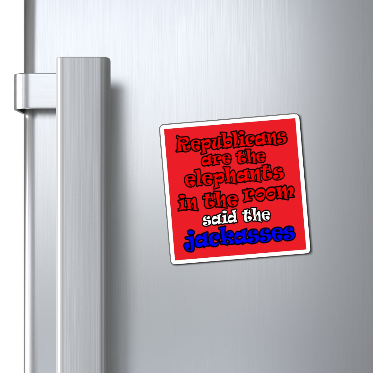 donkeys and elephants - Magnets - (red)