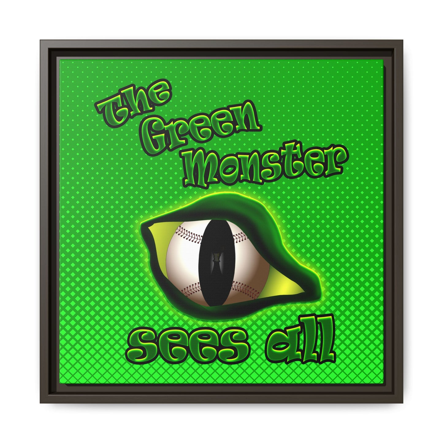 green monster - framed canvas art (logo green)