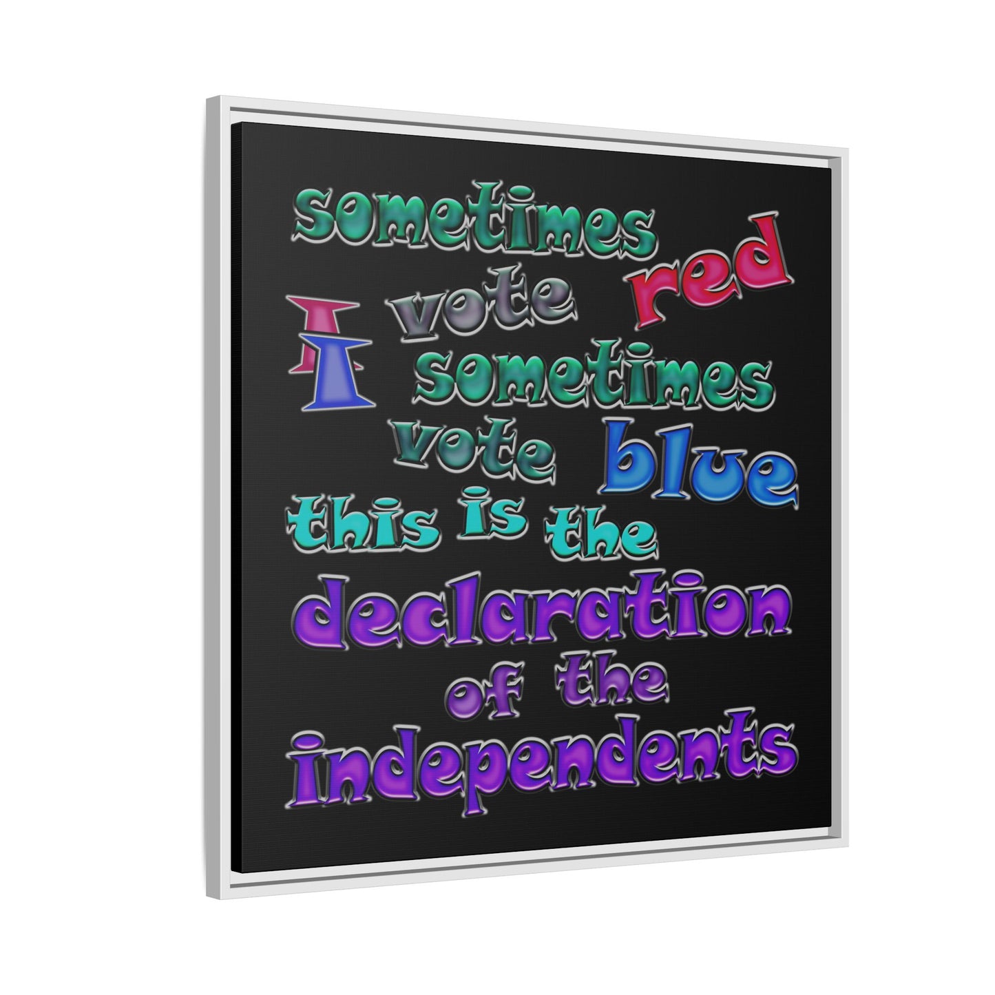 declaration of the independents - framed canvas art (black)