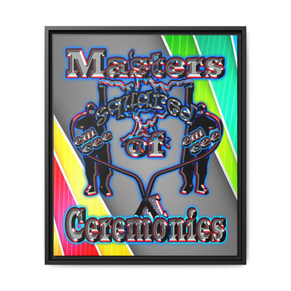 em cee squared - framed canvas art (rainbow split)