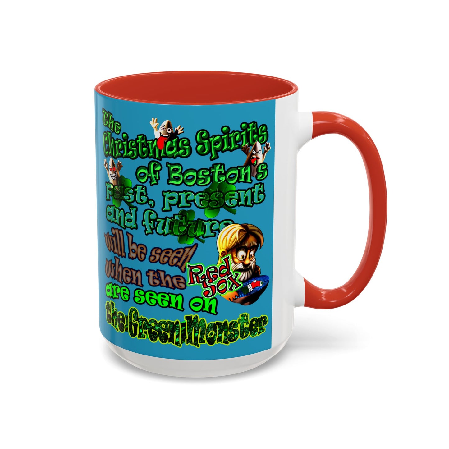 christmas spirits of boston - Accent Mug (turquoise)